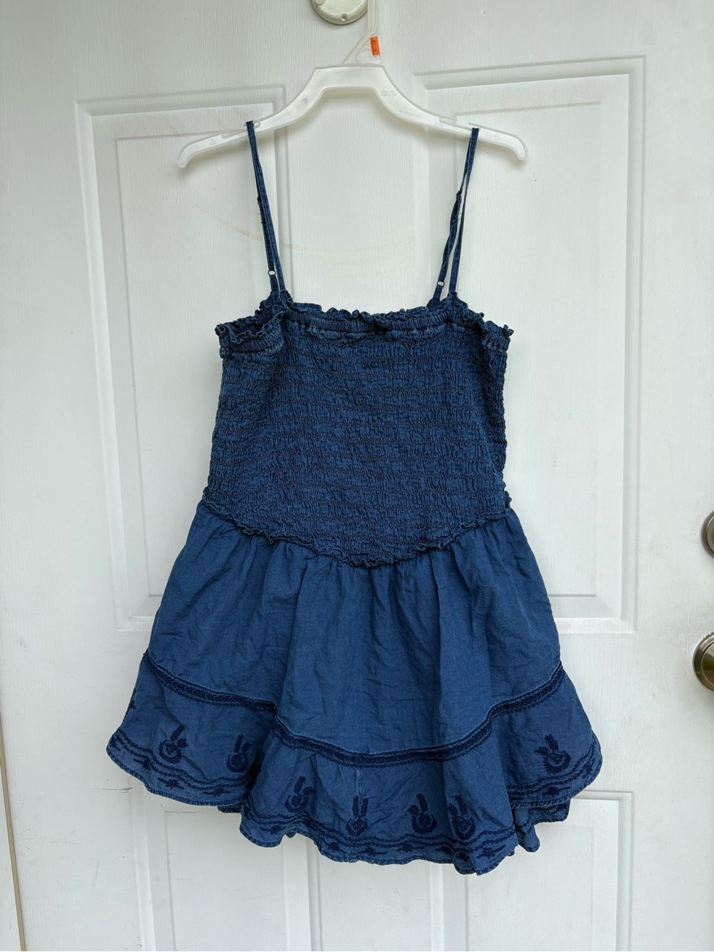Girls Navy Blue Smocked romper